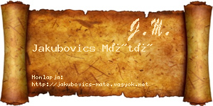 Jakubovics Máté névjegykártya