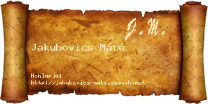 Jakubovics Máté névjegykártya